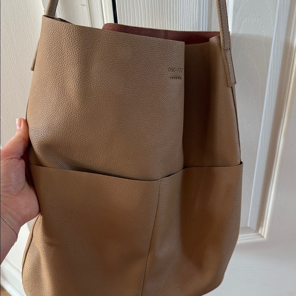 OAK + FORT Brown Pebbled Tote